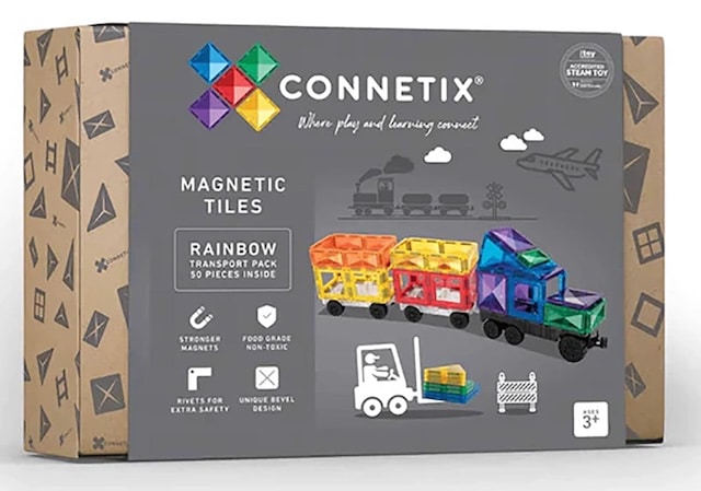 Rainbow Transport Magnetic Tiles
